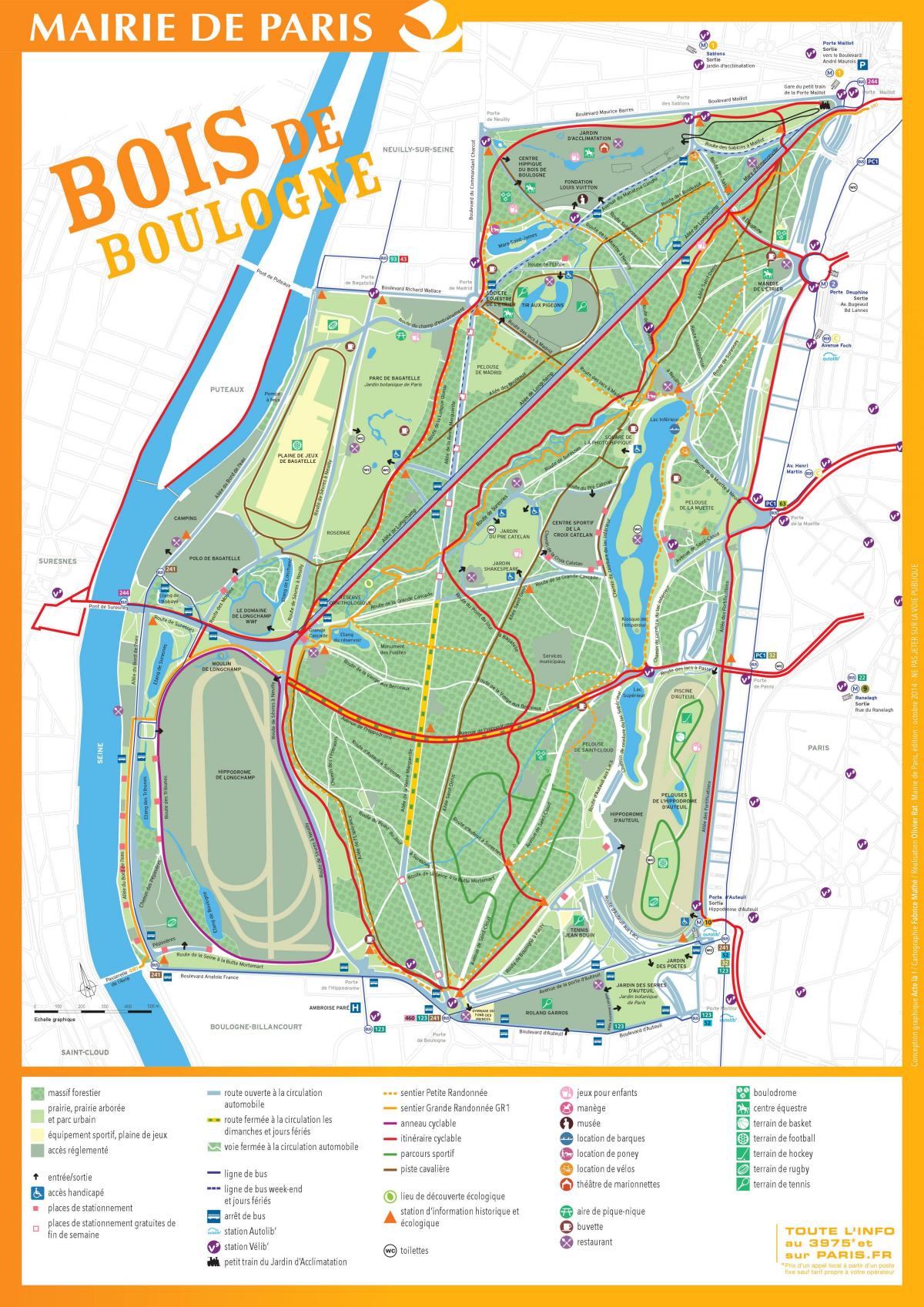 Картата Bois de Boulogne