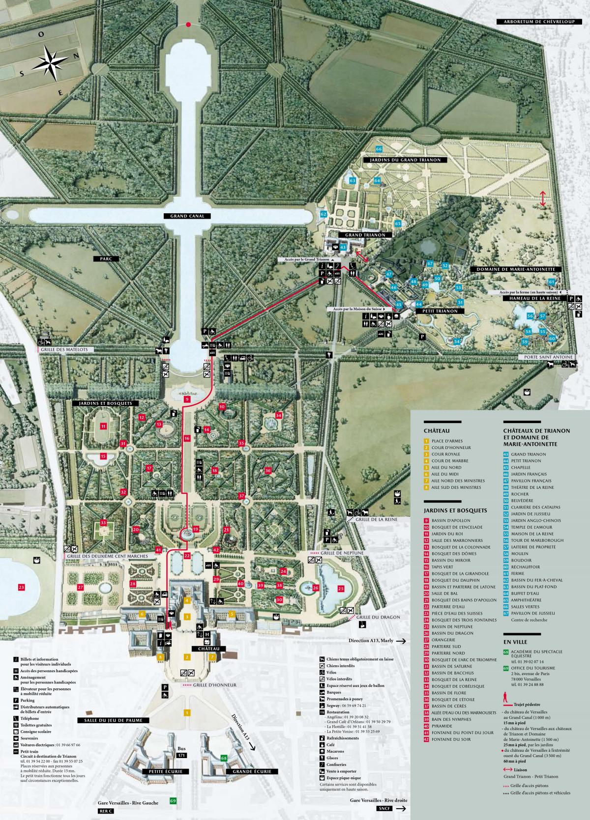 Карта на градините на Версай