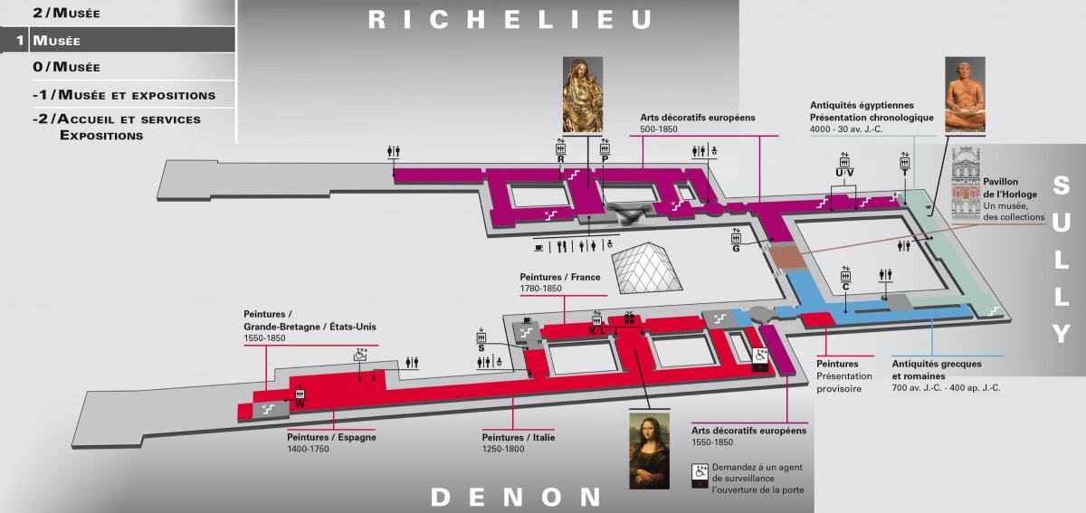 Картата на нивото на Лувъра 1