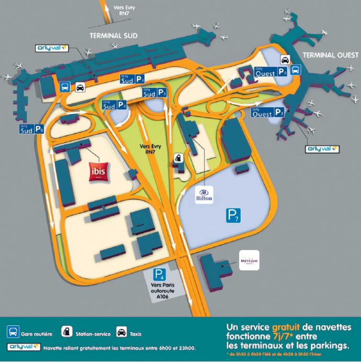 Карта на летище Орли