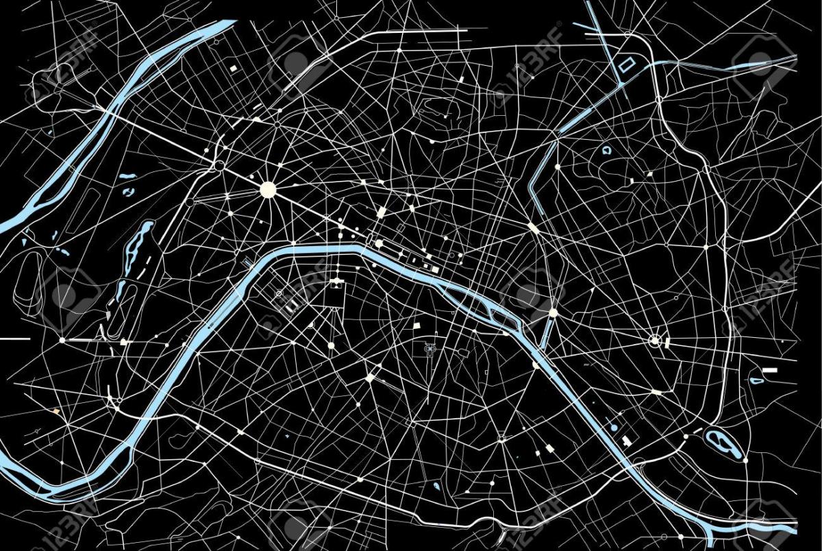 Карта на Париж в черно и бяло