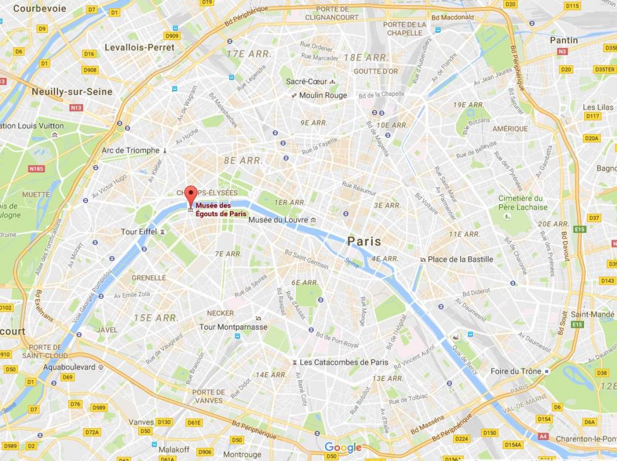 Карта на Париж, канализация