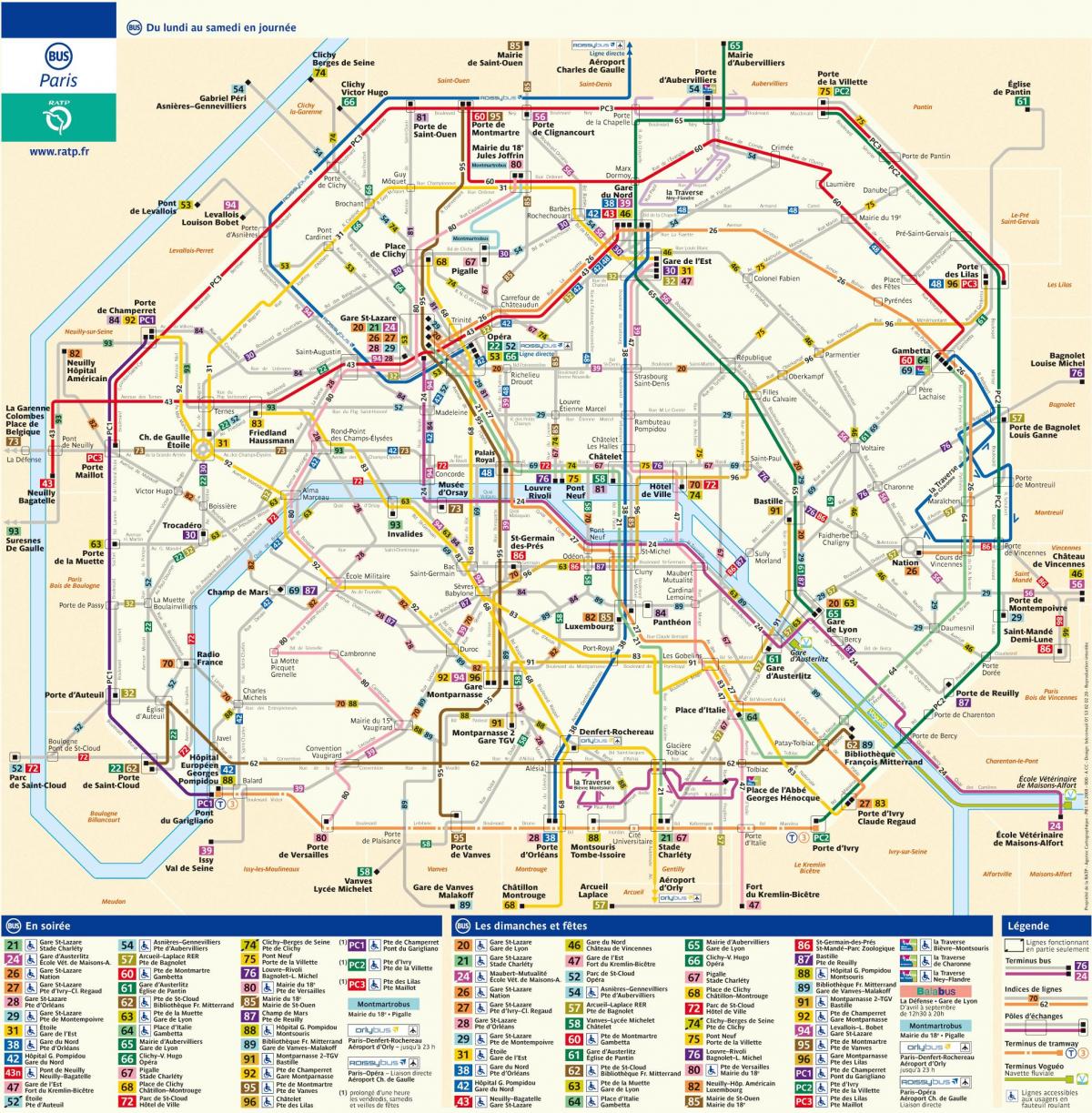 Картата автобусни РАТП