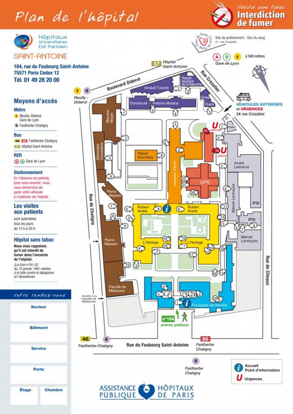 Карта на Сент-Антоан болница