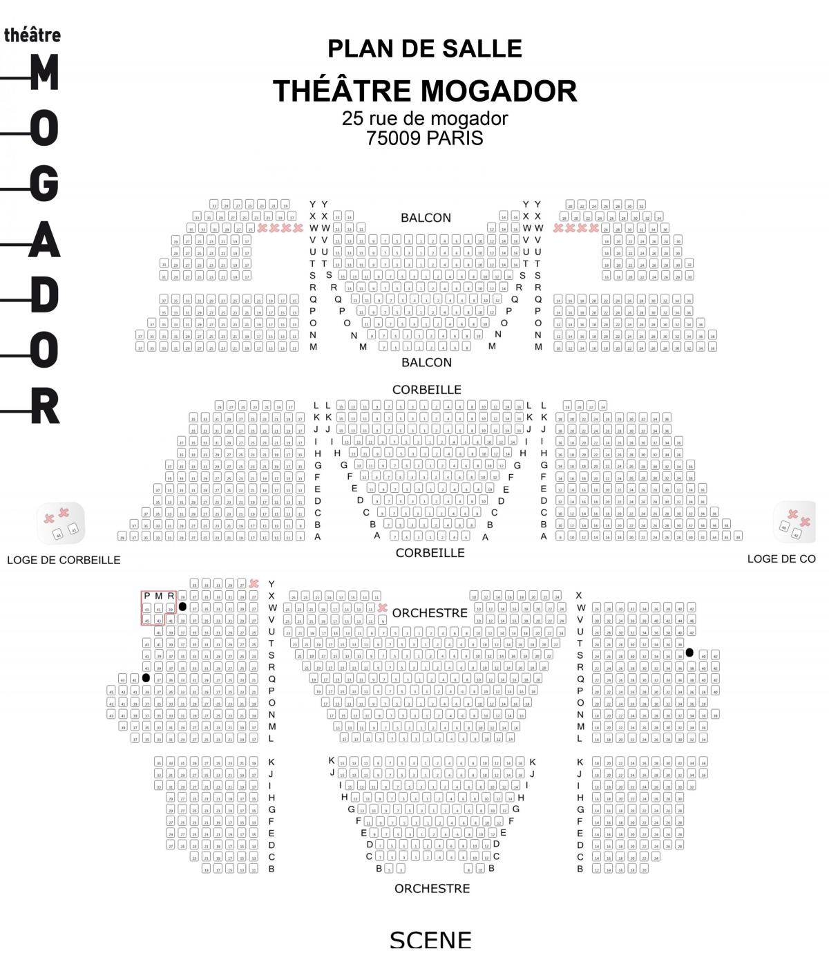 Карта на театър Могадор