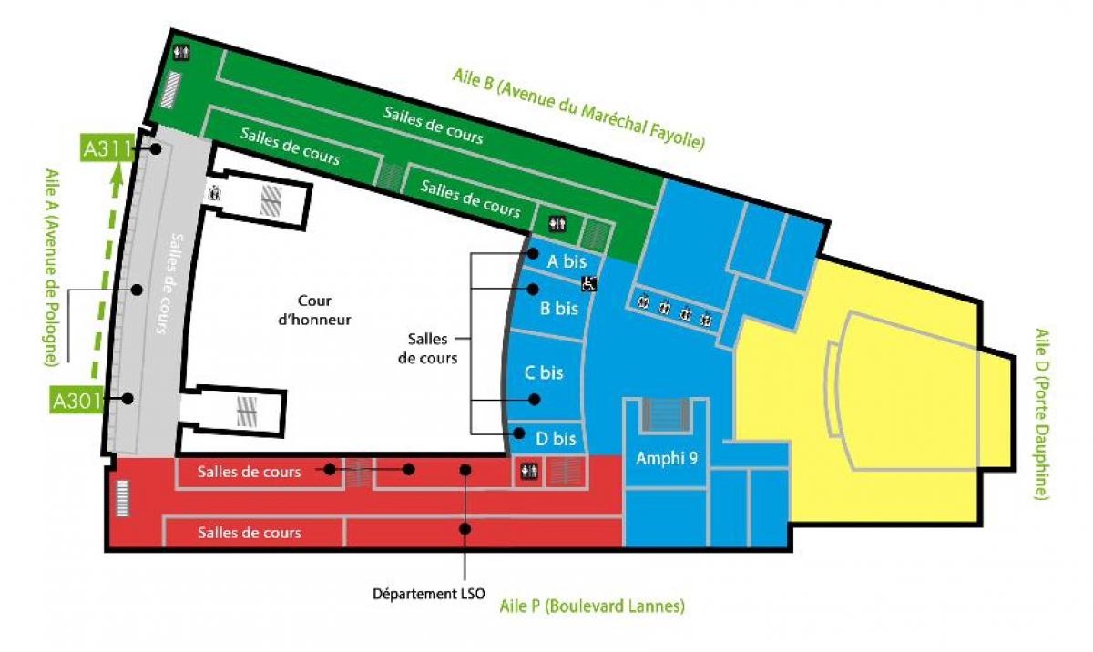 Карта на университета Dauphin - 3 етаж