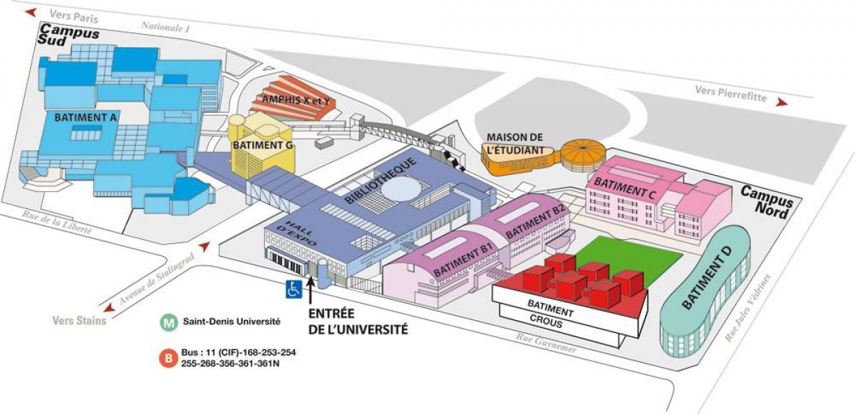 Карта на университета Париж 8-та