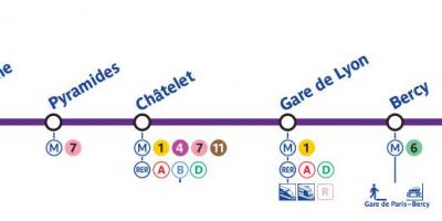 Карта на Париж линия на метрото 14