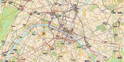 Карта на Париж с автобус