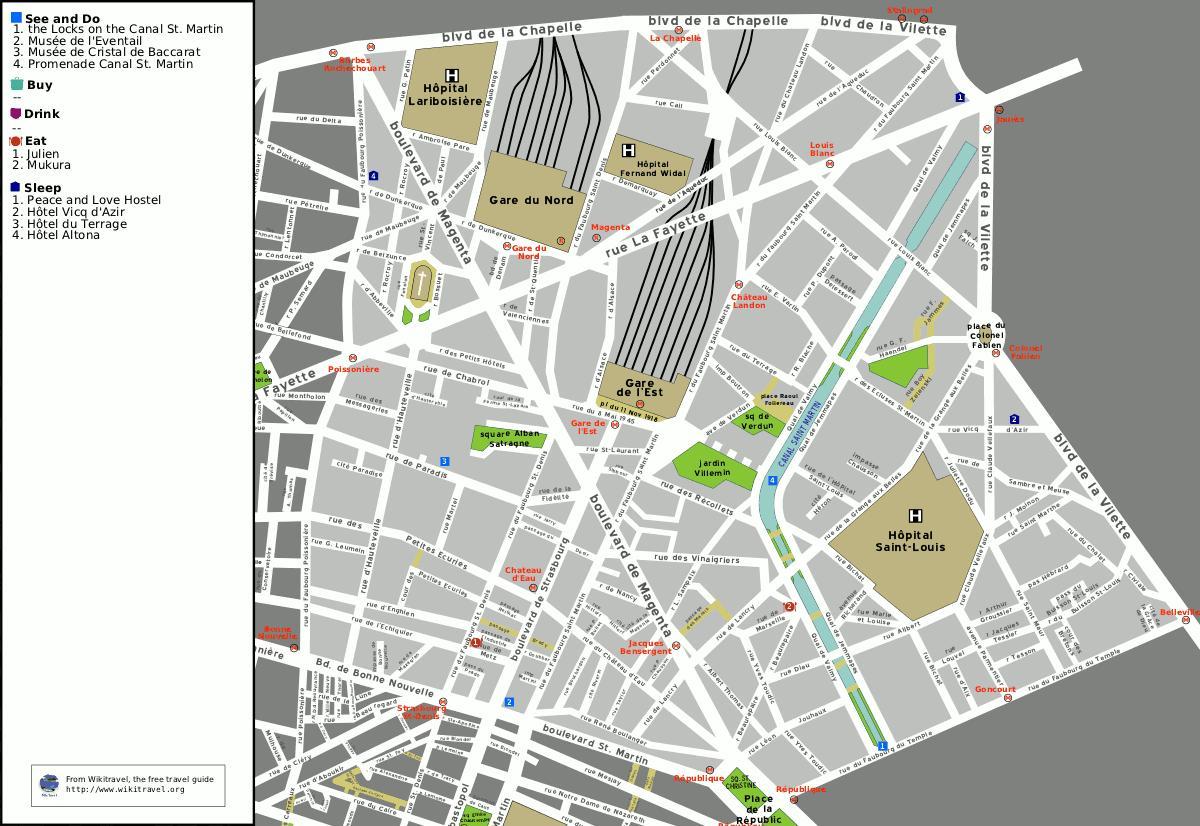 Карта 10-ти район на Париж