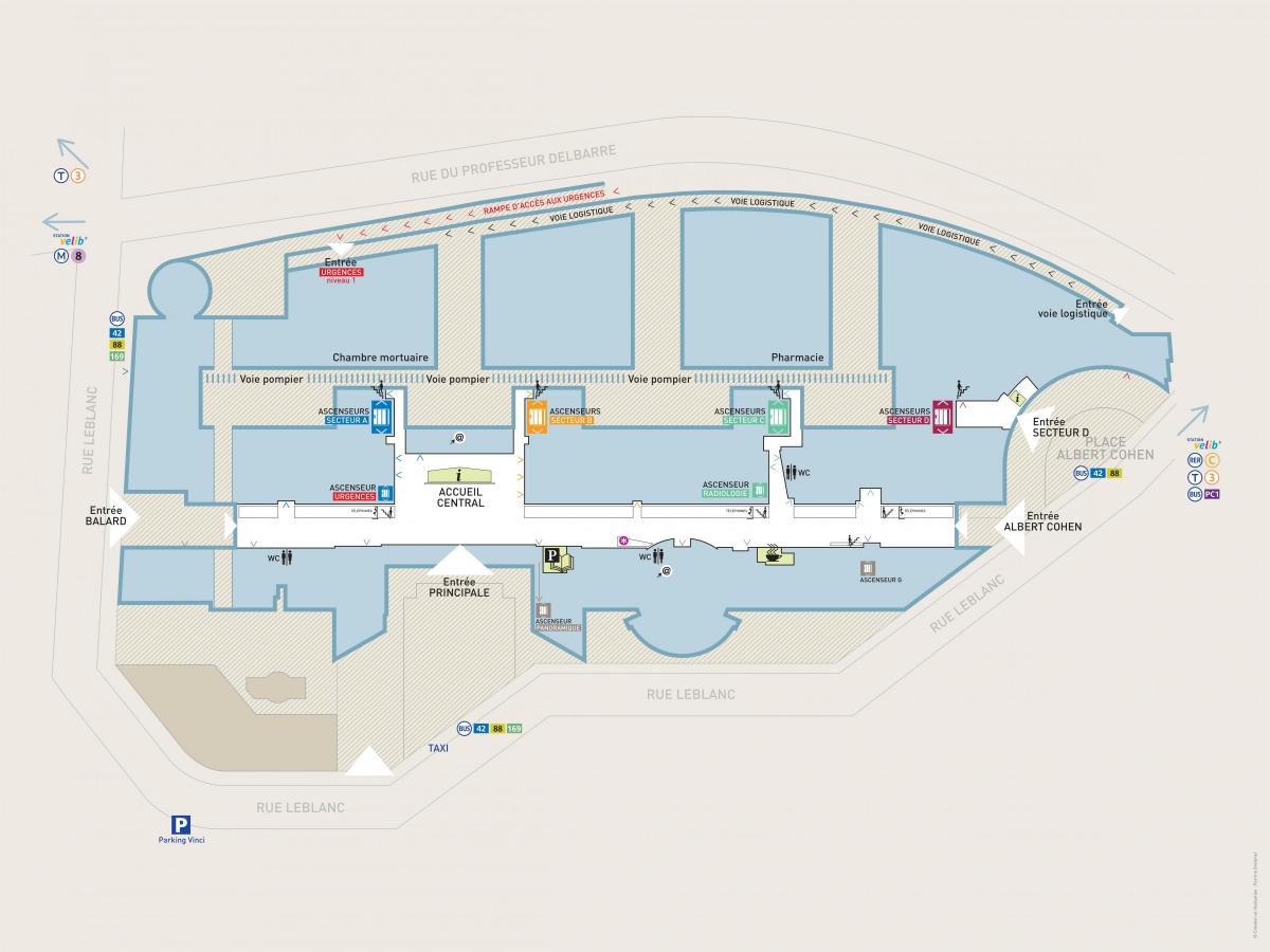 Карта Жорж Помпиду болница