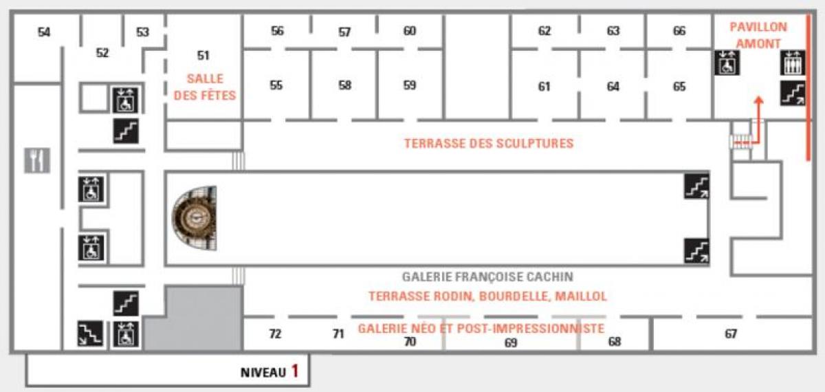 Карта на музей д ' Орсе ниво 2