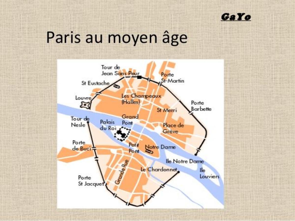 Карта на Париж през Средновековието