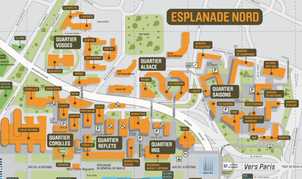 Картата Ла Дефанс Северна Площада
