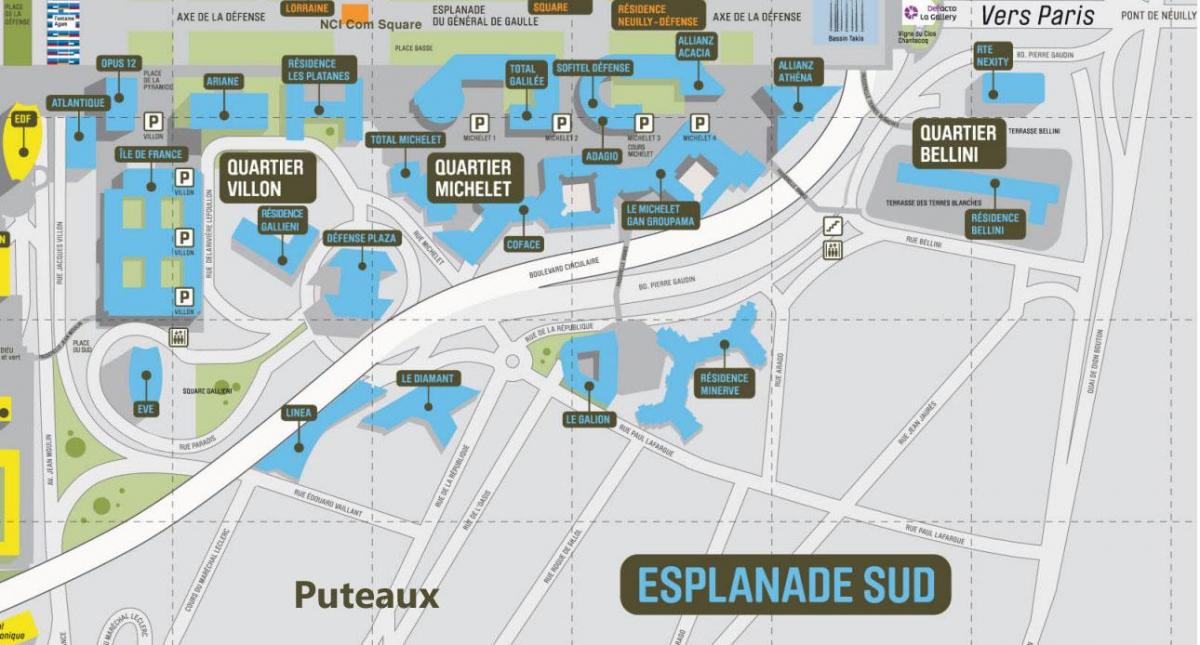 Картата Ла Дефанс Южна Площада