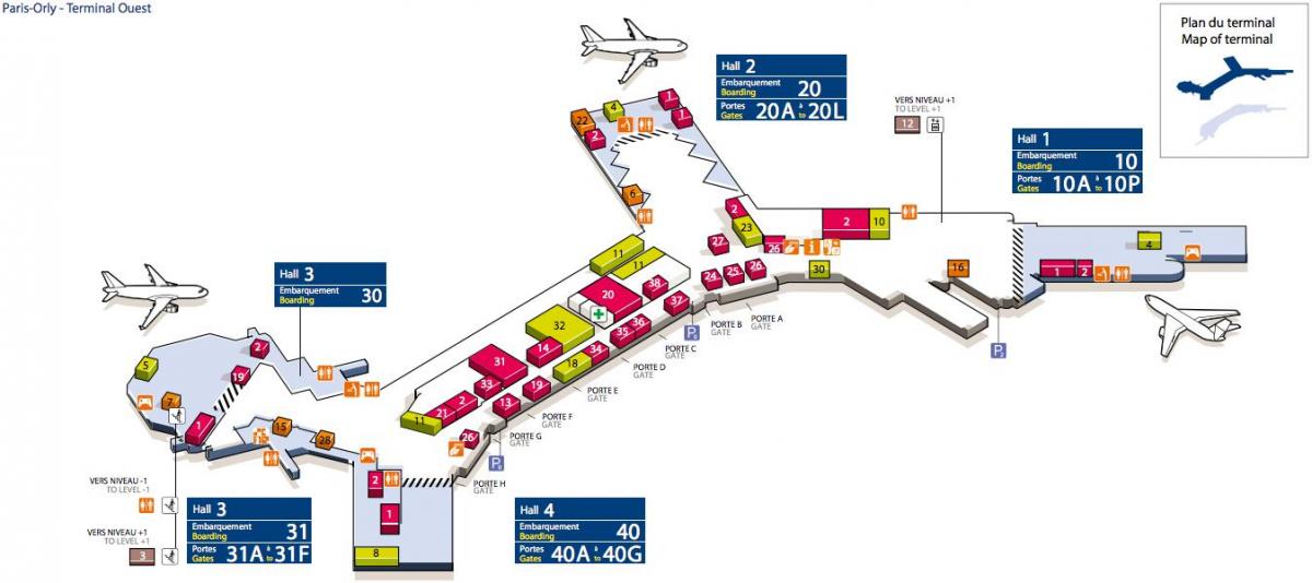Карта на летище Орли