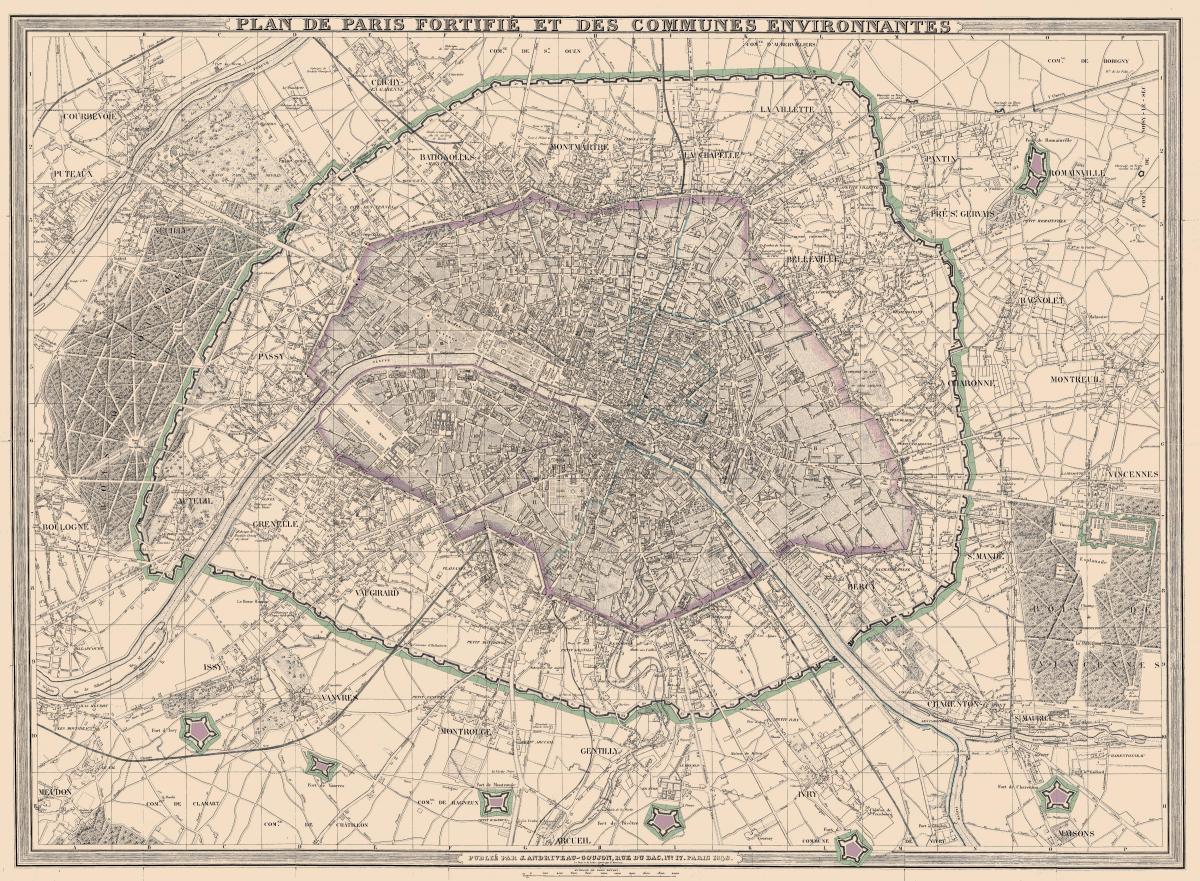 Карта На Париж, 1850