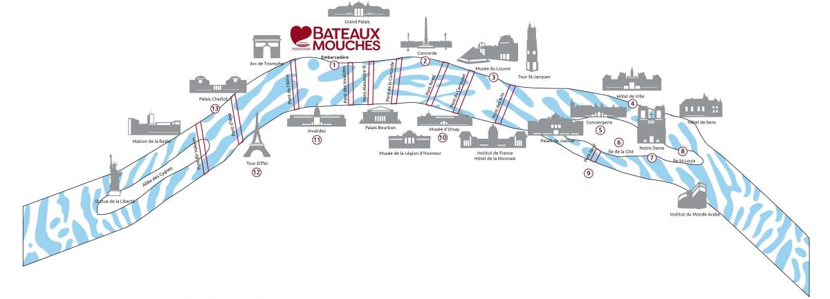 Карта на Париж летят лодки