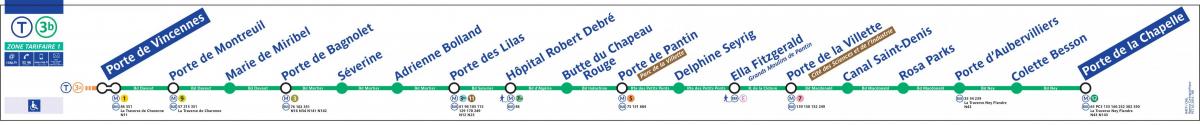 Карта на Париж трамвай T3b