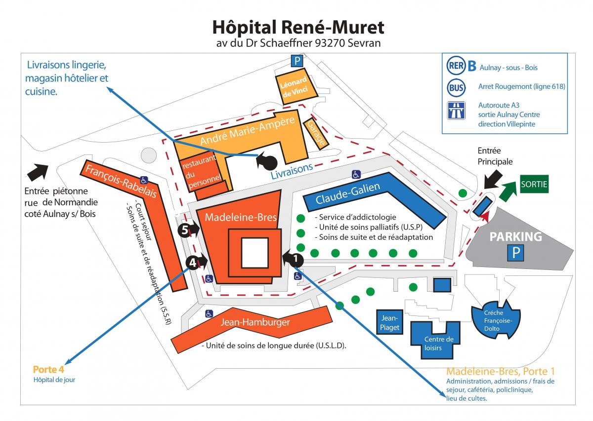 Карта на Рене Мюре болница