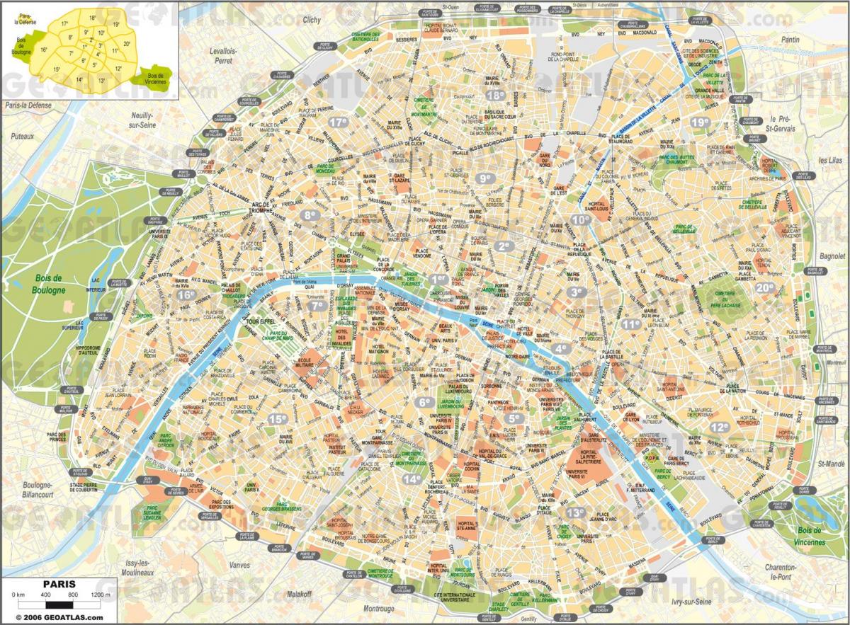 Карта на улиците на Париж