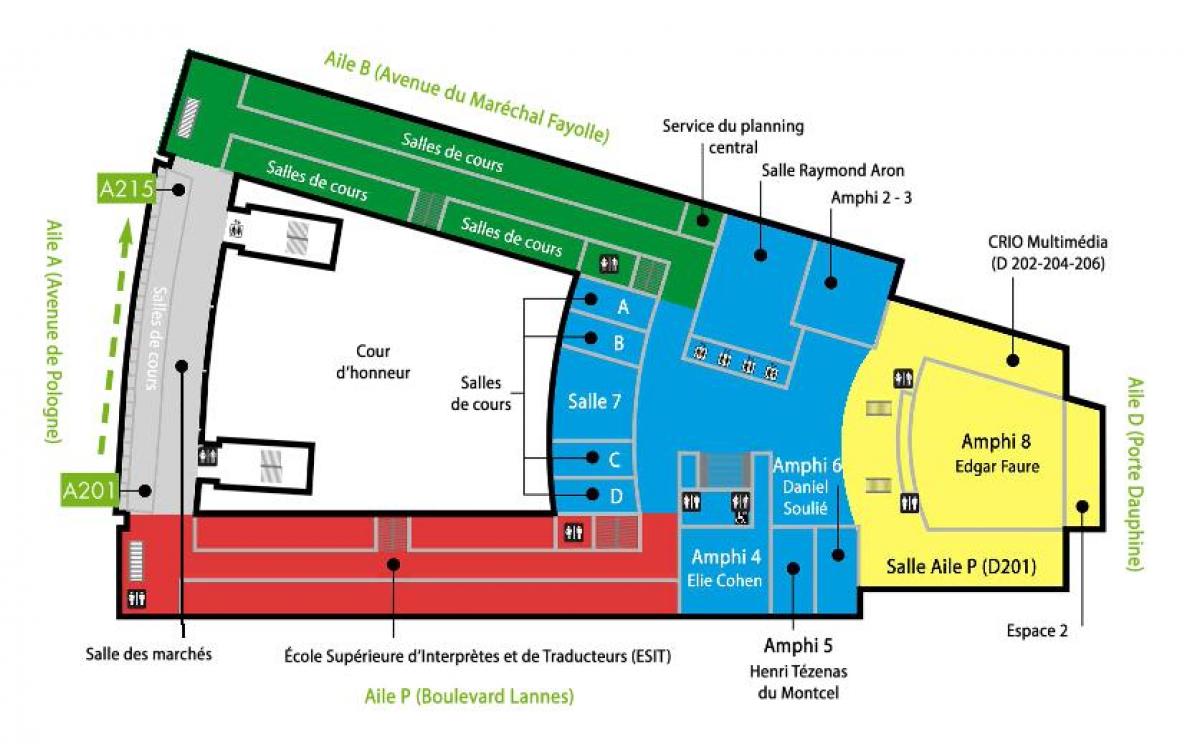 Карта на университета Dauphin - 2 етаж