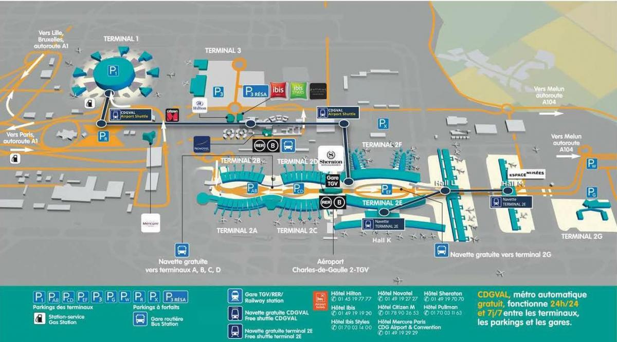 Карта на cdg летище