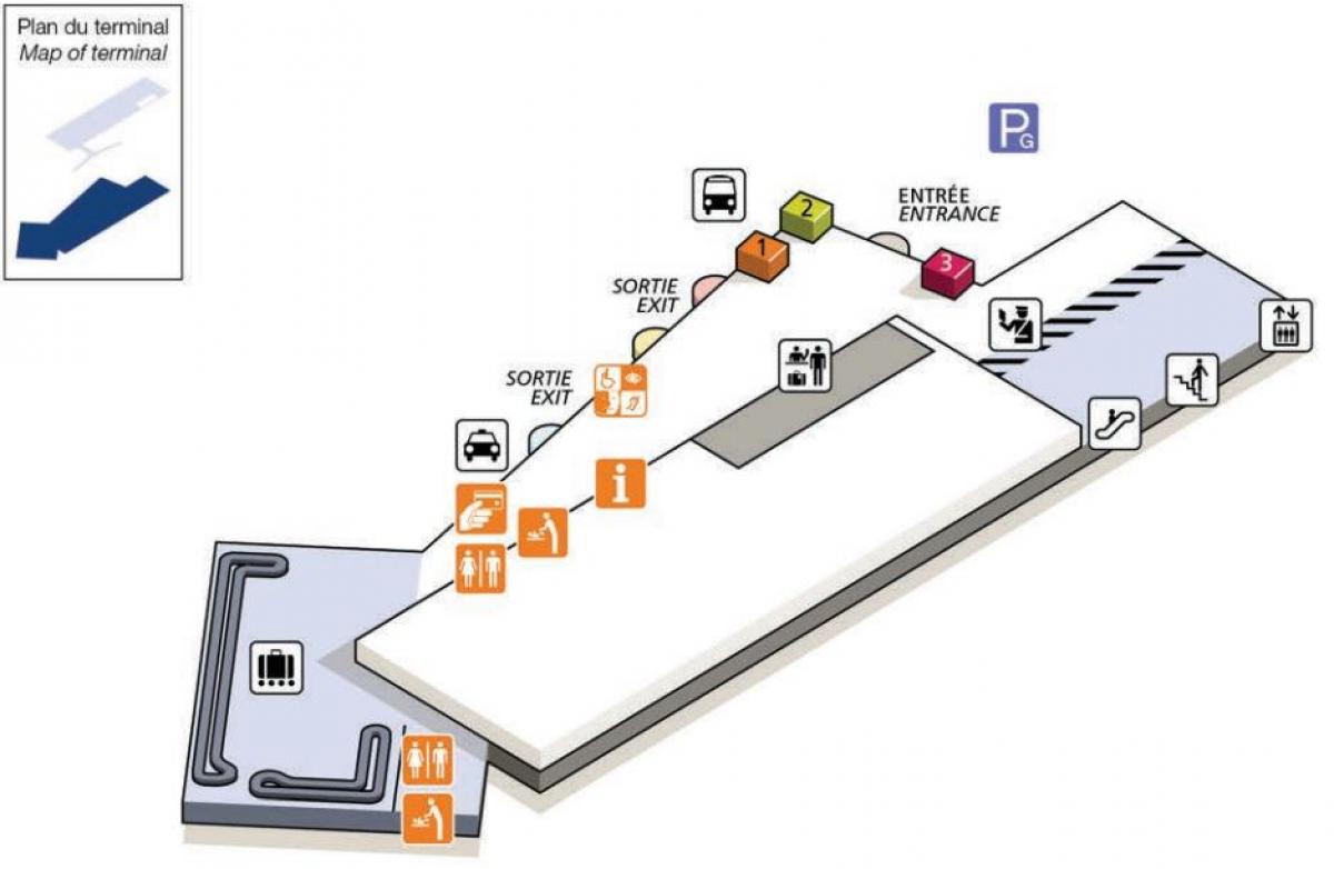Карта на Шарл де Гол терминал на летище 2Г