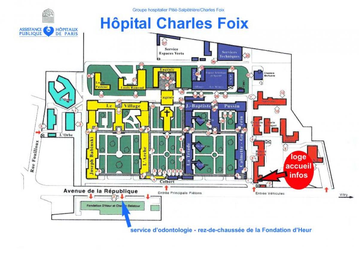 Карта на Чарлз-Гъши болница