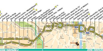 Карта на автобуси Париж линия 57