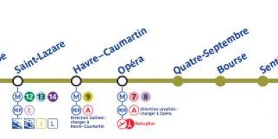 Карта на Париж линия на метрото 3