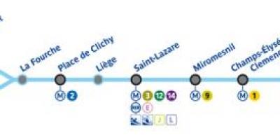 Карта на Париж линия на метрото 13