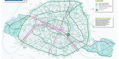 Карта на Париж с велосипед