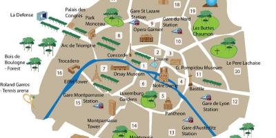 Карта на Париж туристическа