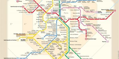 Карта на влаковете rer в