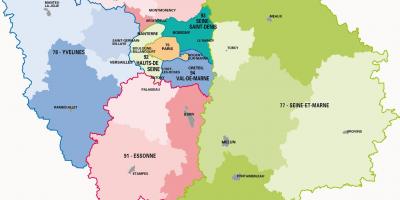 Карта парижки регион