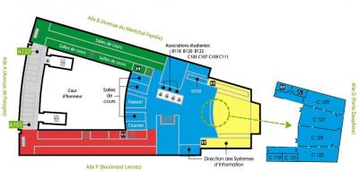 Карта на университета Dauphin - 1 етаж