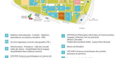Карта на университета в Нантер