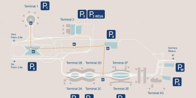 Карта на cdg летище летище паркинг