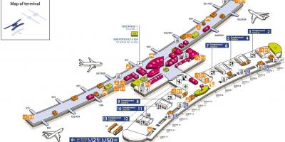 Карта на Шарл-де-гол, терминал 2е летище
